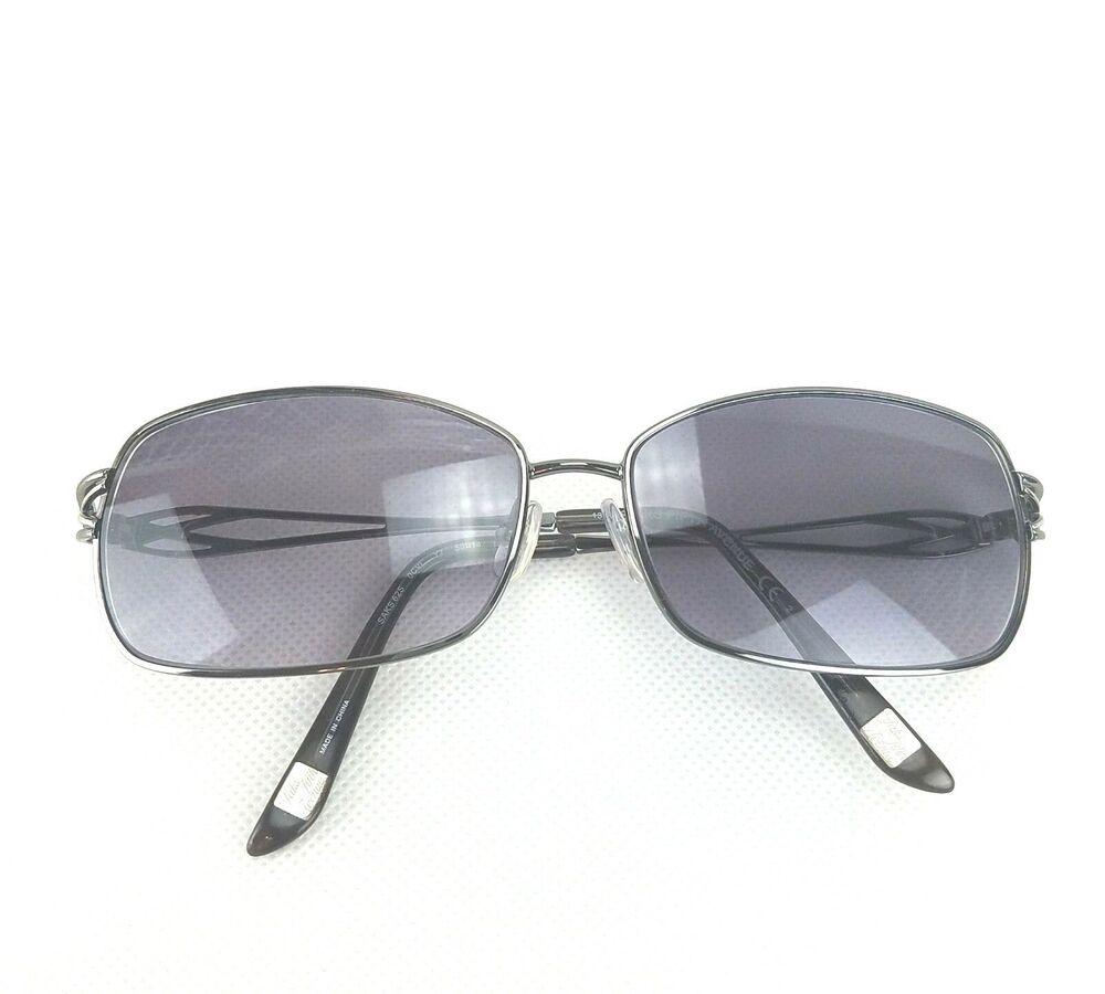 Saks Women's Dark Ruthenium Prescription Designer Sunglasses Silver Tone Frame G